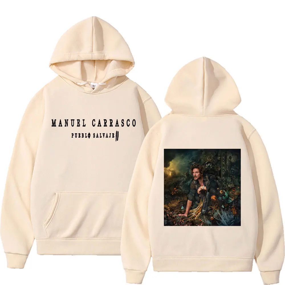 مغني الراب مانويل كاراسكو بويبلو سلفاجي جولة الجرافيك كم طويل هوديي الرجال النساء المتضخم موضة خمر مقنعين البلوز القمم #5