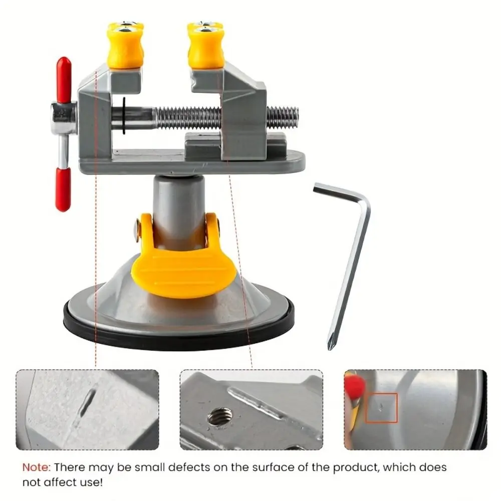 360-Degree Locking Base Suction Cup Vice Universal Suction Cup Aluminum Alloy Rotating Vice Rotary Table Flat Mouth Mini Vise
