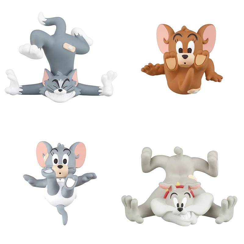 4PCS/SET TAKARA TOMY Tom and Jerry Falling posture twisting the egg Funny styling Action Figure Model Toys Gift for Birthday