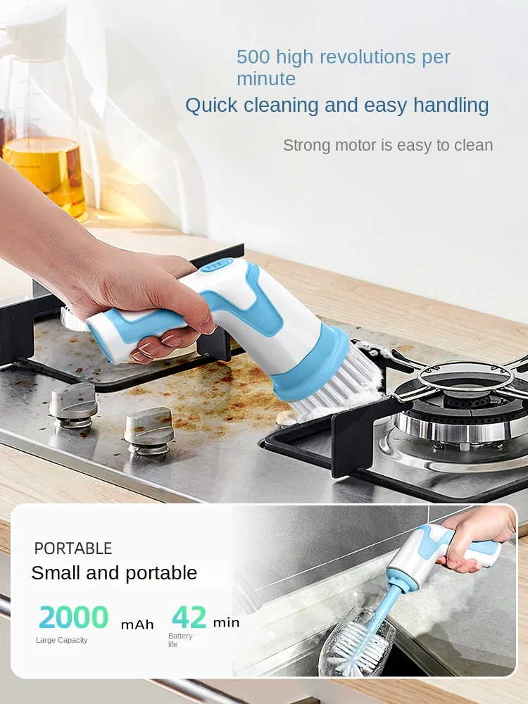 Home multifunctional electric cleaning brush kitchen powerful wireless handheld bathroom tile groove brush