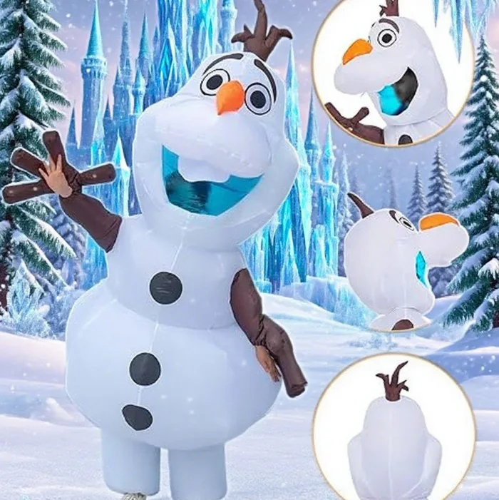 Cartoon Snowman Olaf Inflatable Costumes Christmas Halloween Party Cosplay Costume Funny Performance Props