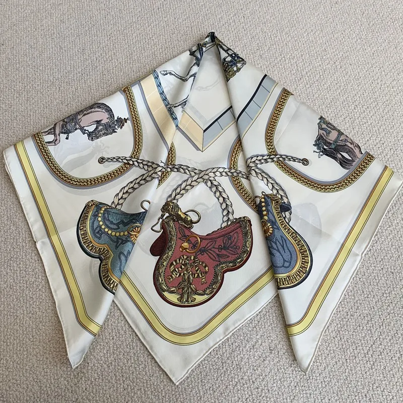 Luxury 90 Silk Scarf 100% Real Silk Scarf Neckerchief Shawl Echarpe