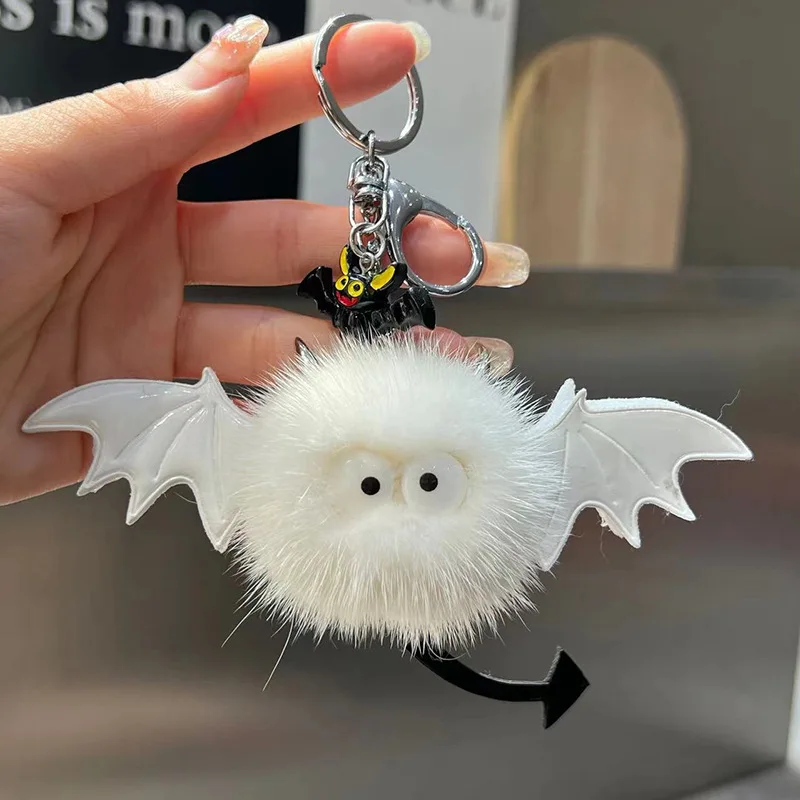 Kleiner Teufel Pack Anhänger Nerz Haar Schlüsselanhänger Anhänger süße Haarball Elf Plüsch Puppe Ornamente Sammlung Desktop Display Geschenk Spielzeug