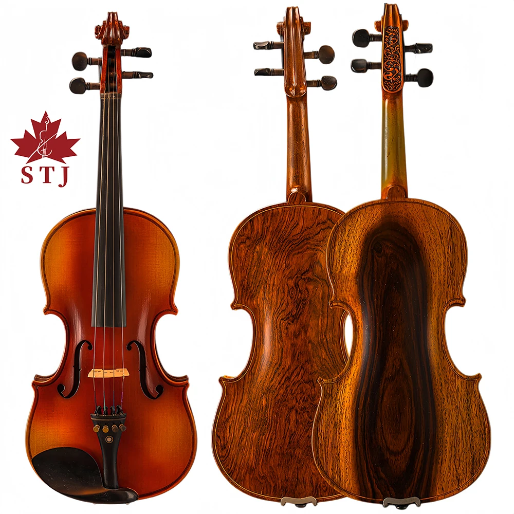 STJ Rosewood back 4/4 violin European Wood panel Fiddle Handcrafted violin Loud and gentle sound