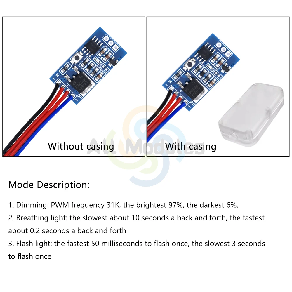 30W DC3-24V moduł ściemniania PWM szybki i wolny stopniowy moduł sterujący LED rozjaśniający z do świateł halogenowych LED