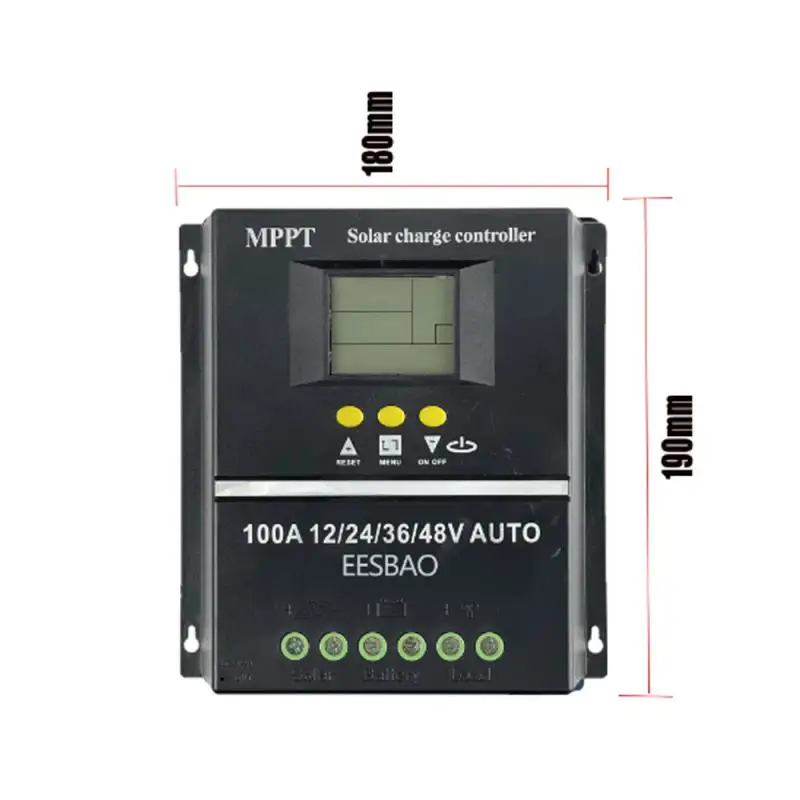 100A 60A 80A Dual USB Solar Charging Controller 12V 24V 36V 48V Solar Panel Lead-acid/lithium Battery Stabilizer Solar Power