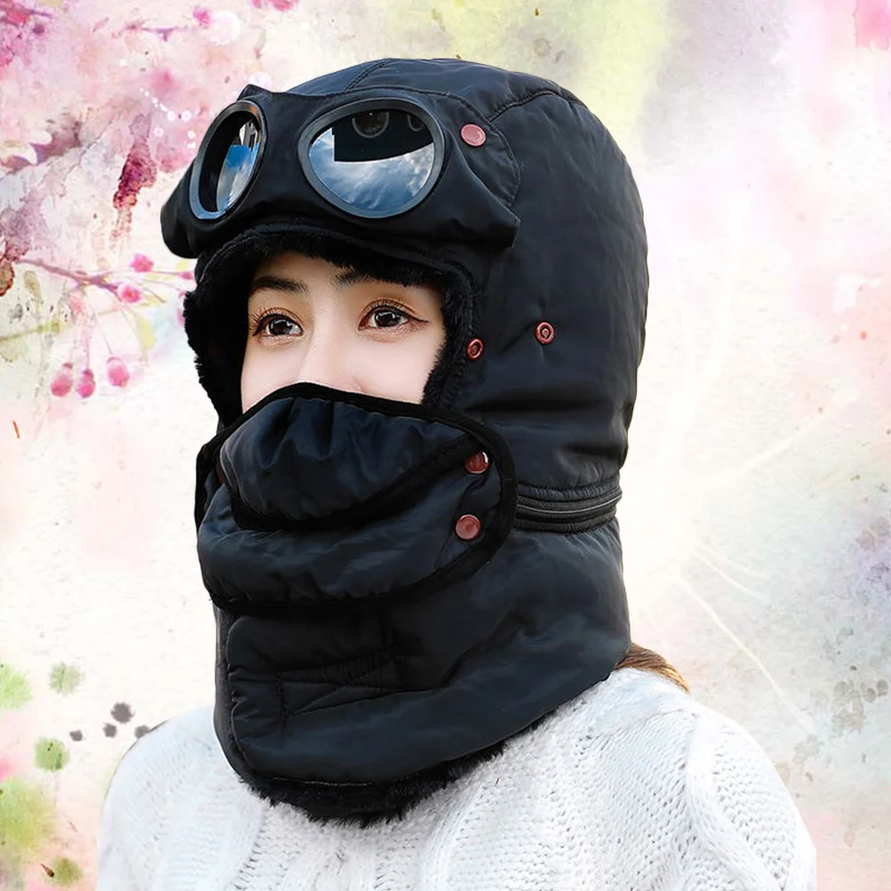 หมวกกันลมพร้อมหน้ากากป้องกันฝุ่น 1 ชิ้น สำหรับฤดูหนาว แบบหนา สำหรับทุกเพศ ระบายอากาศได้ดี กันฝุ่น อุ่น เหมาะสำหรับเล่นสกี ปั่นจักรยาน และกีฬากลางแจ้ง
