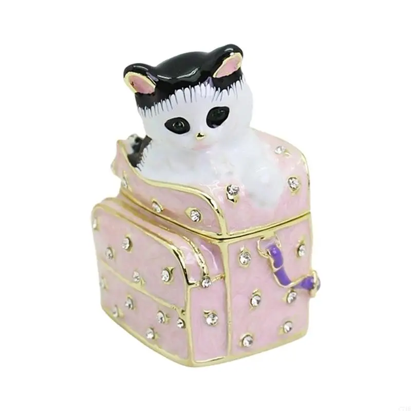  Modern Minimalist Cats Design Jewelry Holder With Tarnish Resistant Finish