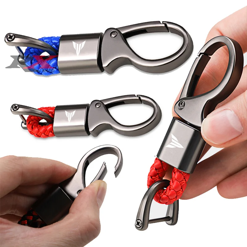 For Yamaha Motorcycle Accessories Braided Rope Keyring Metal Keychain MT09 MT07 MT10 MT03 MT 09 07 03 10 MT-09 MT-07 Universal