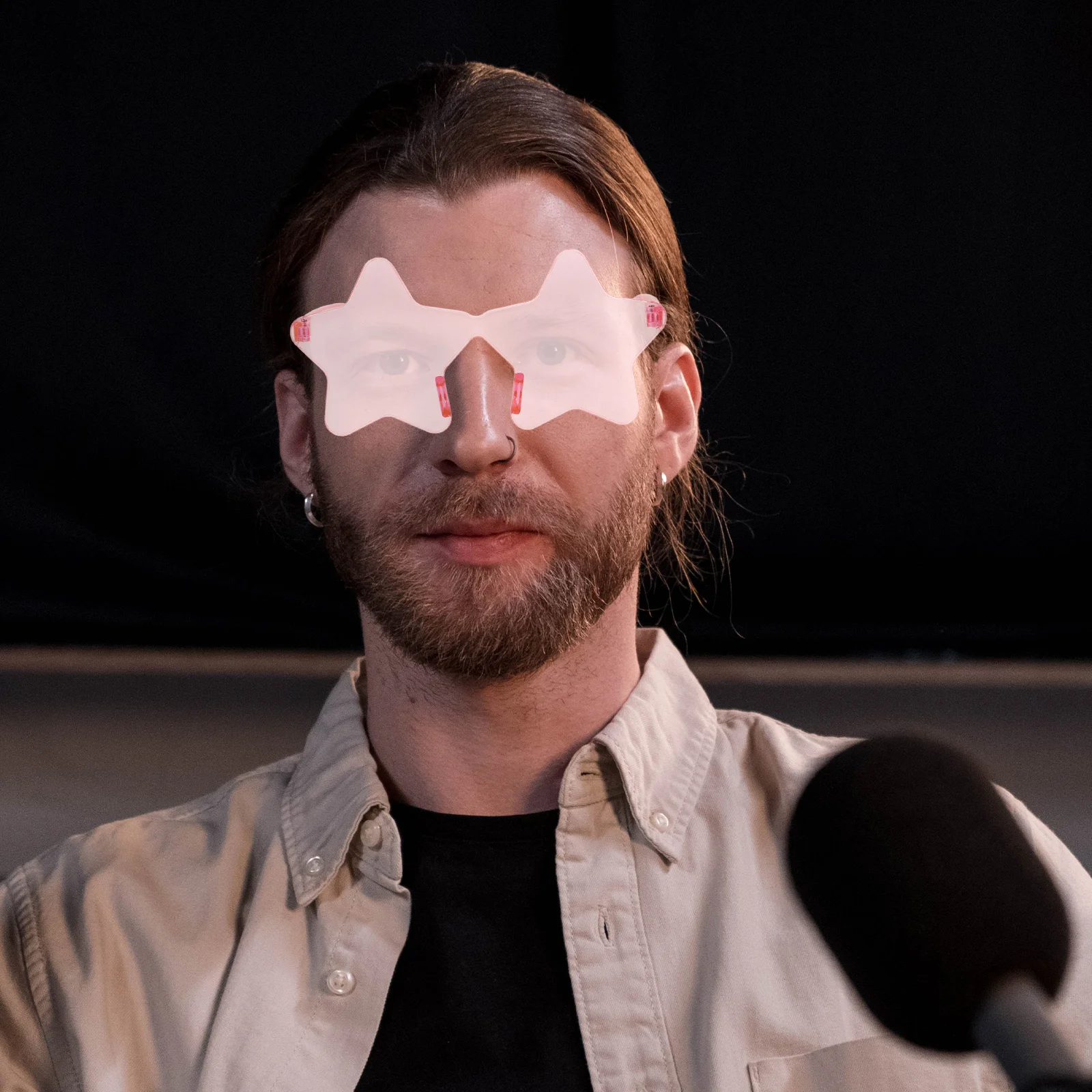 

1 Pair Star Shaped Sunglasses Frameless Funny Eyewear For Party Festival Cosplay Beach Events Men Women Cool Glasses Props