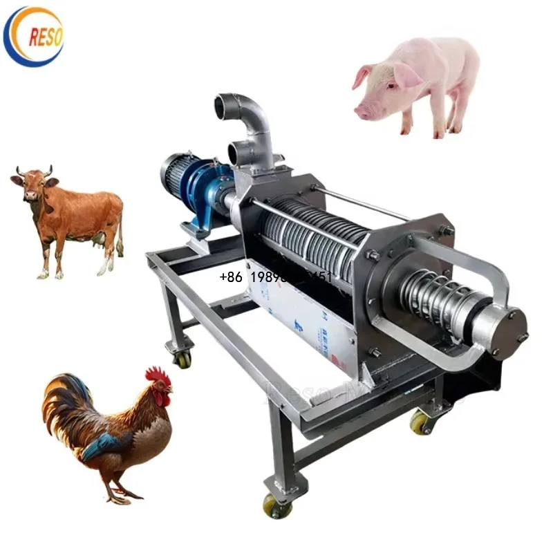 Farm Sewage Treatment Sludge Dehydrato Cow Dung Screw Press Dryer Pig Manure Dewatering