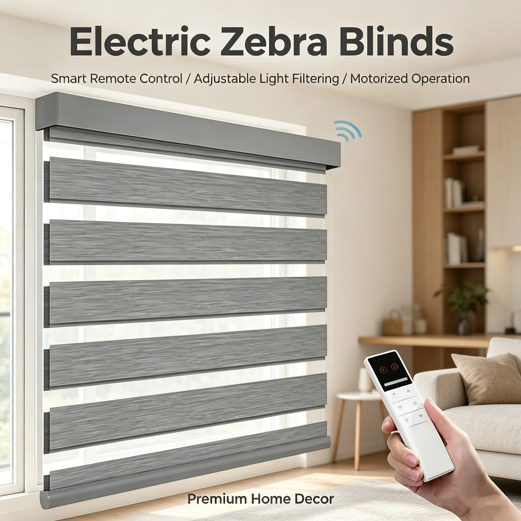 2026 New Matter Motor Customized Blackout Remote Control Shades Dual Motorized Day And Night Zebra Blinds For Smart Home
