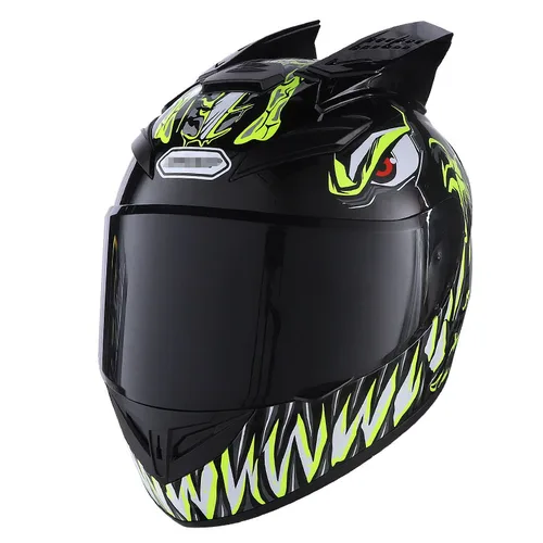 Imagen 2 del producto 2 uds casco de motocicleta orejas cuernos protectores decorativos motocicleta deportes de nieve casco pegatina accesorios de decoración