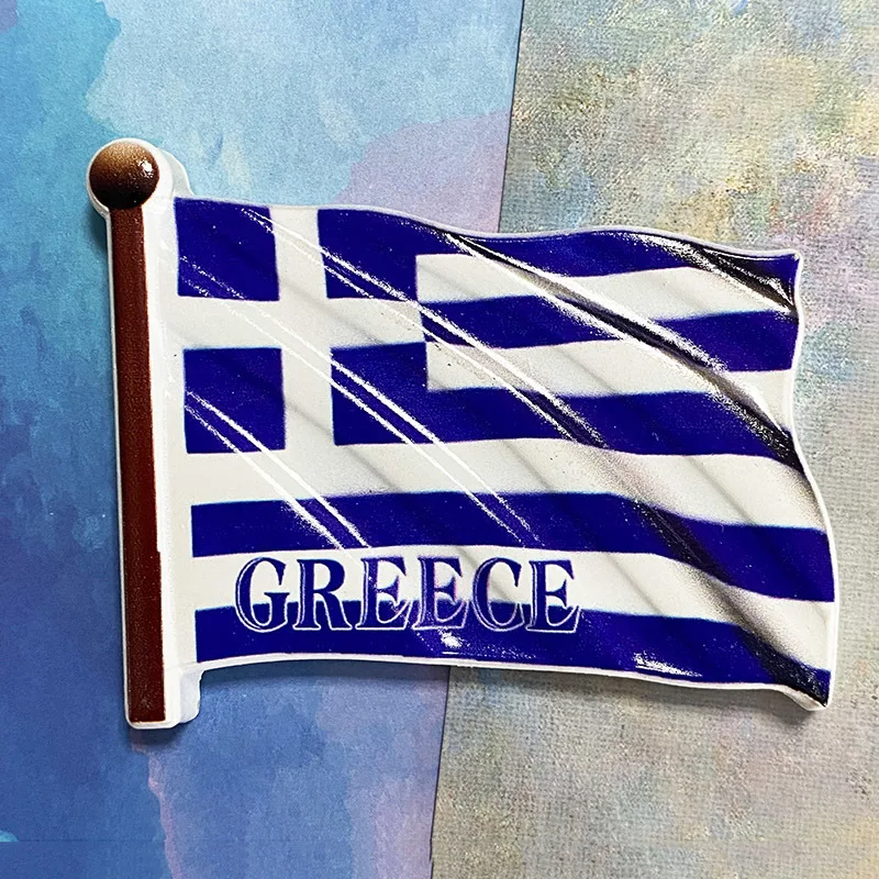 

Greek Tourism Souvenir Creative High-Value National Flag Decoration 3D Hand-painted Fridge Magnets Gift Collection