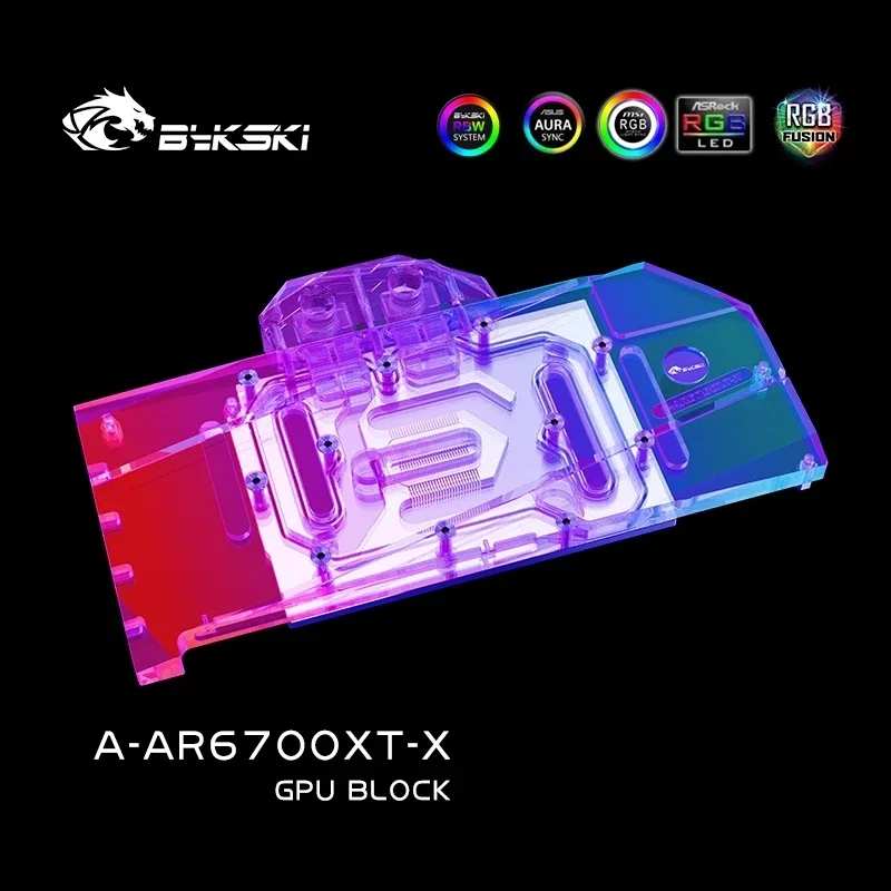 Bykski GPU Water Block for ASRock Radeon RX 6700 Challenger Pro Card / Copper Cooling Radiator RGB AURA / A-AR6700XT-X