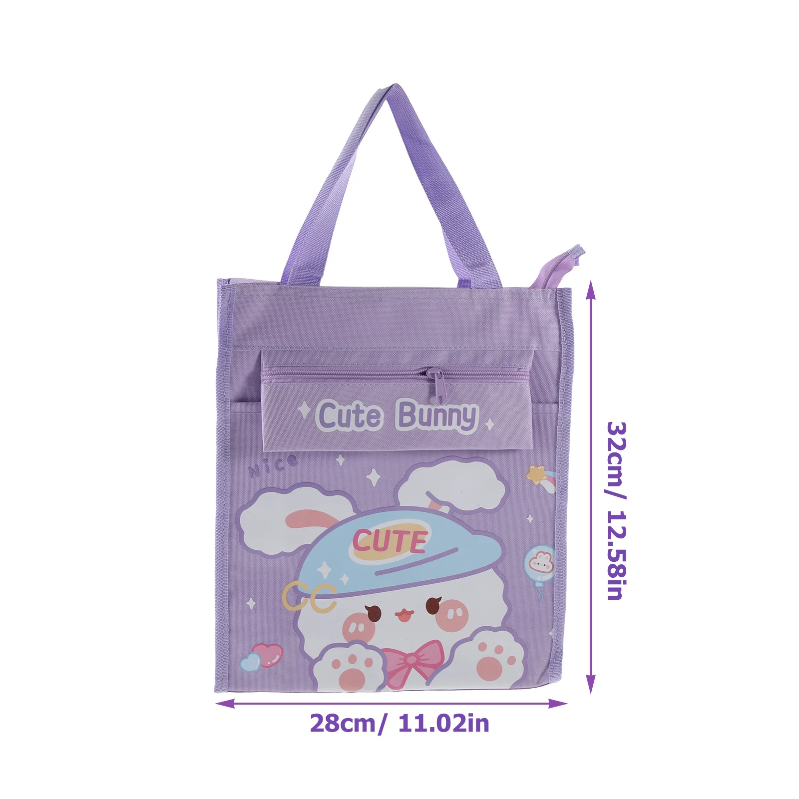 Tas Jinjing Siswa Kapasitas Besar Desain Kartun Anti Aus Kanvas PVC Pembawa Buku Genggam Penyimpanan Sekolah Gym Berkemah