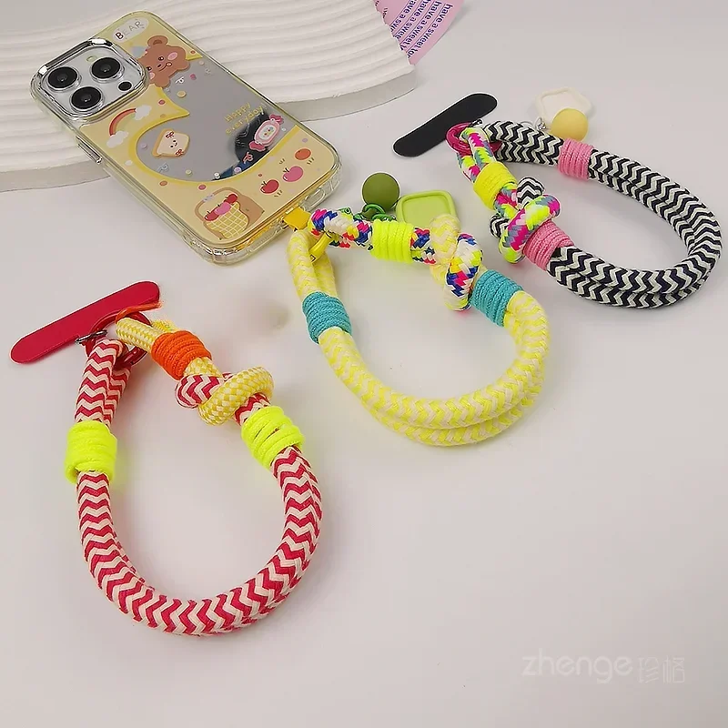 

Женский шнурок с двумя прядями, простой шнурок, короткий шнурок для запястья, шнурок для карт с защитой от потери, стиль, универсальный ремень