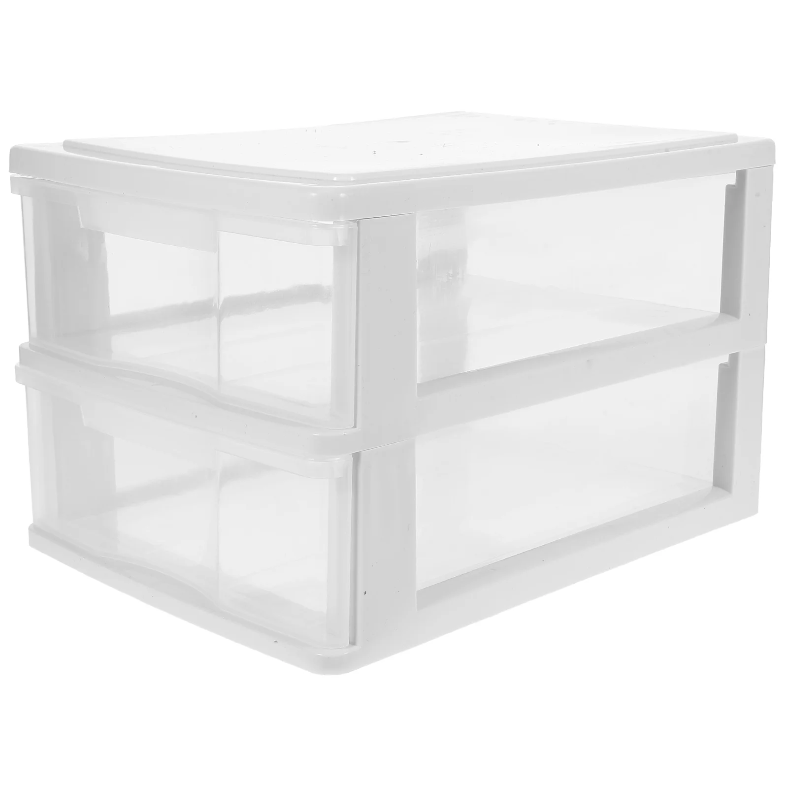 

Stackable Desktop Storage Box Double Layer Drawer Organizer Transparent Material Office Supplies Display Case