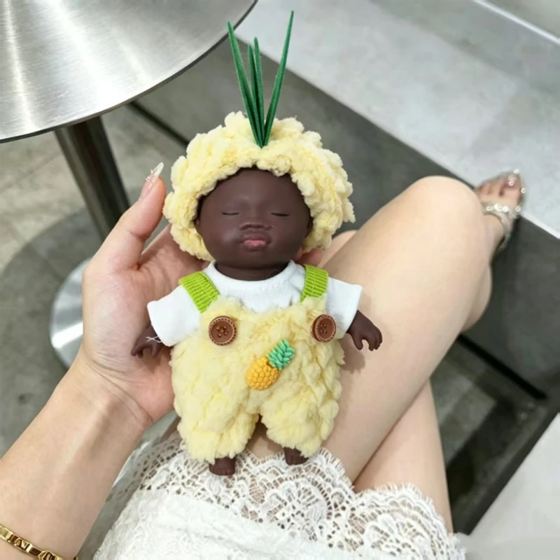 Vestido negro de 14 cm para bebé, accesorios de muñeca de moda hip hop para descompresión, ropa de bebé barata, regalos, juguetes, ropa de moda (sin muñeca)