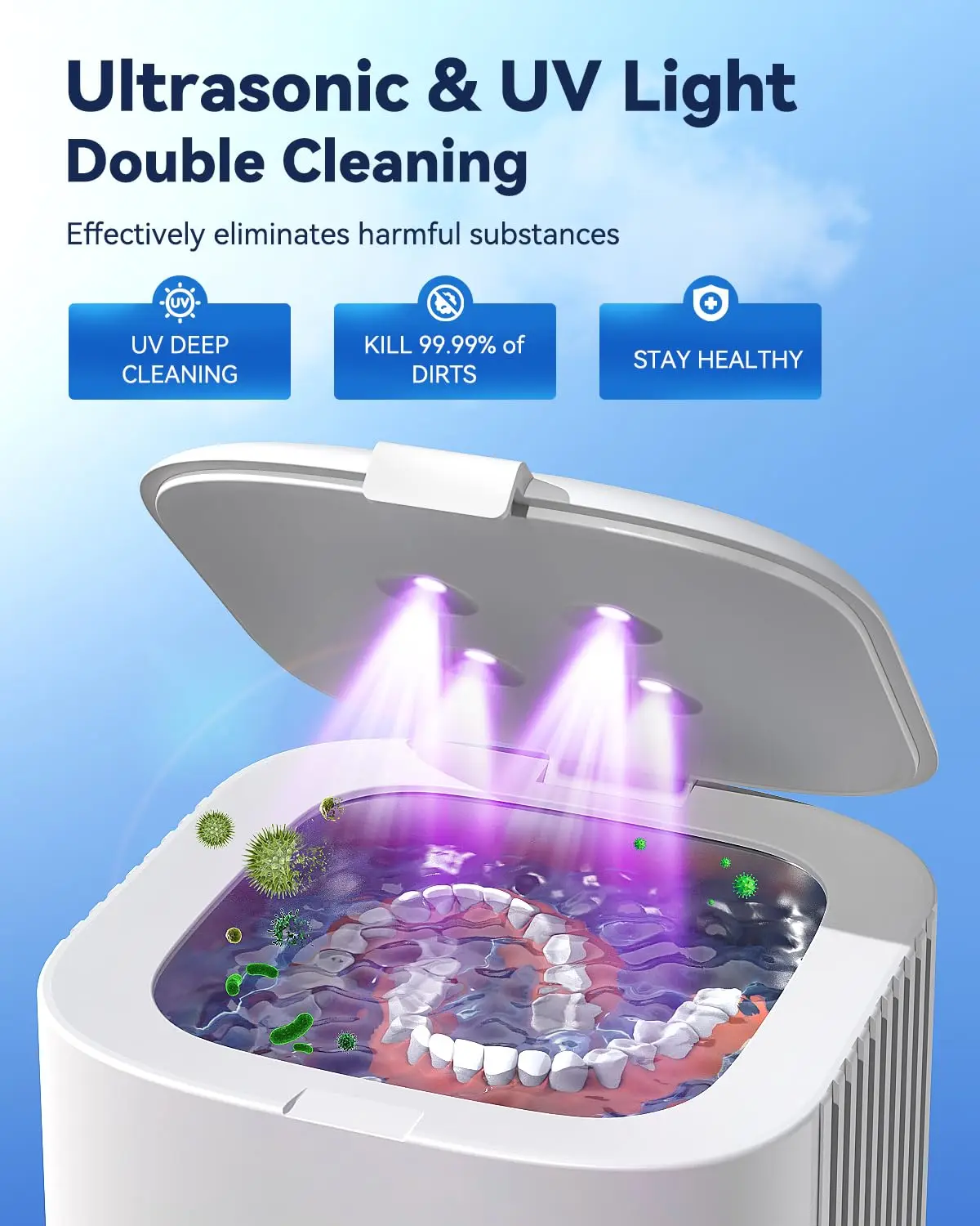 2025 New Ultraviolet Cleaning Machine for Jewelry, Glasses, and Ultrasonic Dental Cleaner