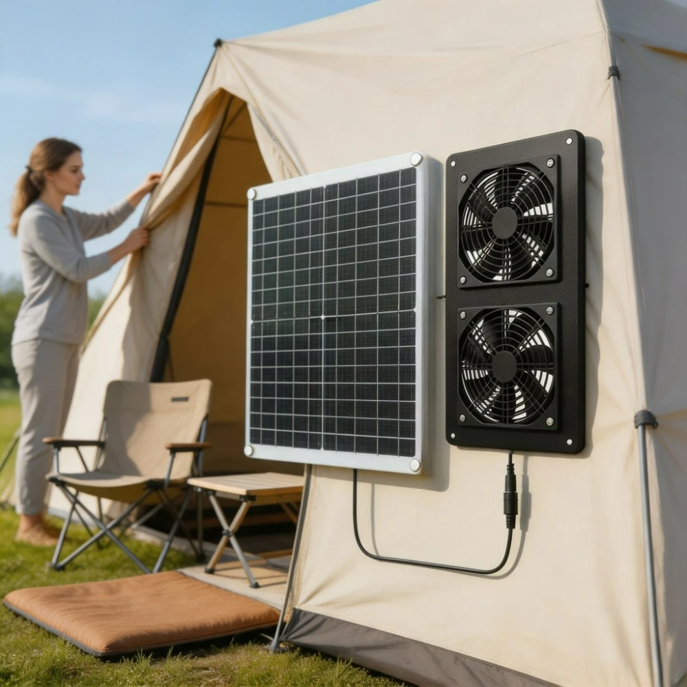NEW Solar Panel Dual Exhaust Fan 20W 30W IP65 Waterproof Solar Vent Fan Outdoor Air Circulation for RV Camper Greenhouse