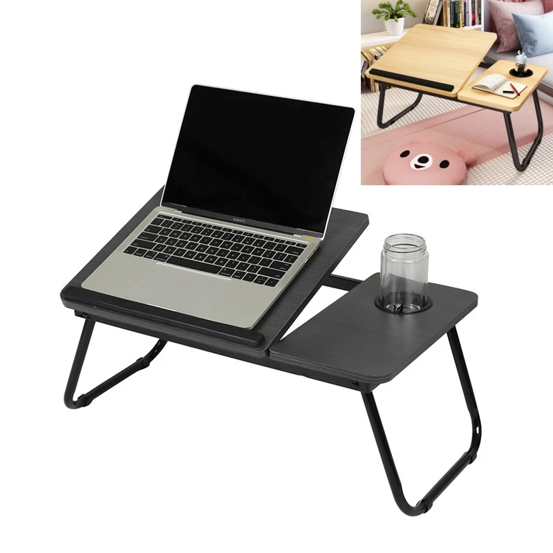 

Folding Laptop Desk for Bed Portable Computer Tray for Sofa Table for Writing 4 Angles Adjustable Laptop Table with Cup Holder