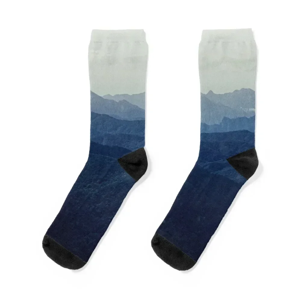 Blue Ridge Mountains Under The Sky Socks Wholesale Rugby floor gifts Luxury Woman Socks Men's