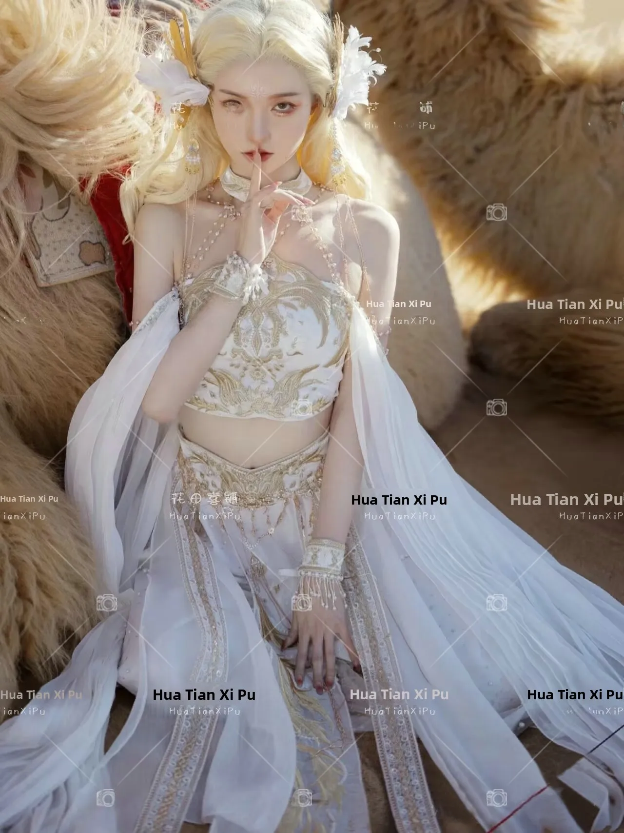 

Summer Hanfu Women's Style Ethnic Flavor Photography Travel Shoot Traditional Chinese Costume Female Model Photography Wardrobe