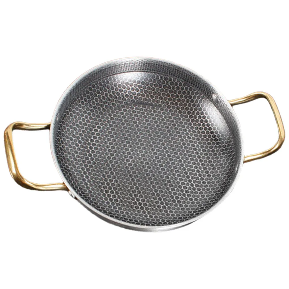 

Honeycomb Stainless Steel Frying Pan Thickened Non Stick for Seafood Crayfish Cooking Ergonomic Handle Dishwasher Safe