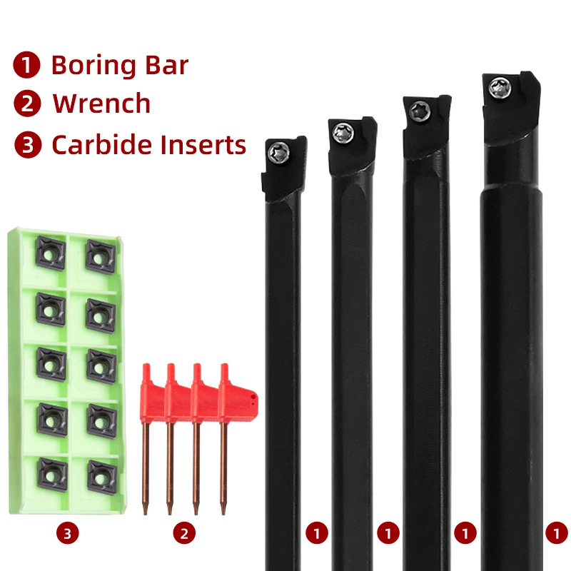 Imagem -06 - Bore Threading Tool Holder Inserções Universais para Peças de Aço Aço Inoxidável Torno Cnc Turning Grupo Ccmt060204 Sclcr06 Pcs