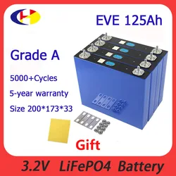 Original EVE 125ah LiFePO4 3.2V Rechargeable Battery for DIY 12v 24V 48V lifepo4 Home energy solar system lifepo4 cells