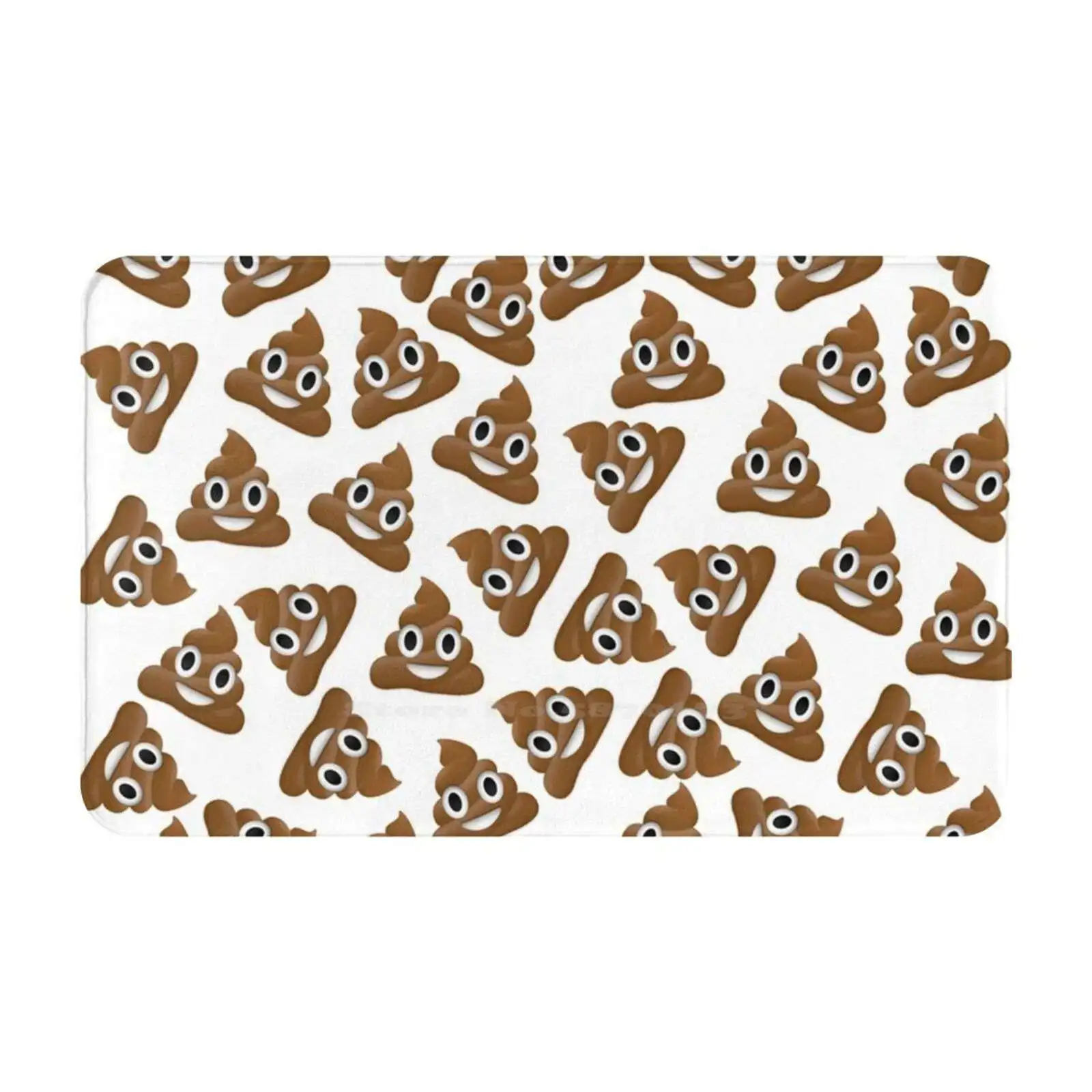 Pile Of Poo Poop Pattern Comfortable Door Mat Rug Carpet Foot Pad Poop Patter Pile Of Poo Pattern Smiling Poop Poo Face