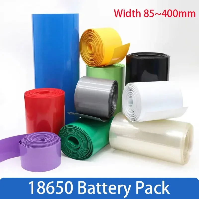 18650 Lipo Battery PVC Heat Shrink Tube Width 85 120 130 150 180 210 220 230 280mm Insulated Film Wrap Protect Case Cable Sleeve