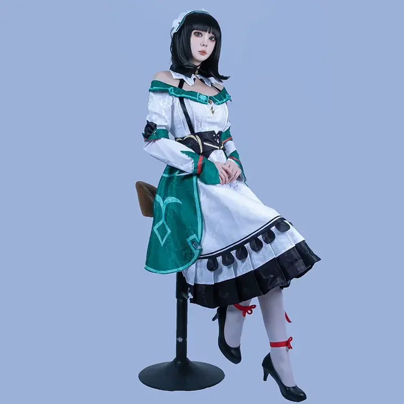 Genshin impact Catherine COS Costume Full Receptionist COS Clothes NPC Character LO Lady Maid Anime Cosplay Katheryne