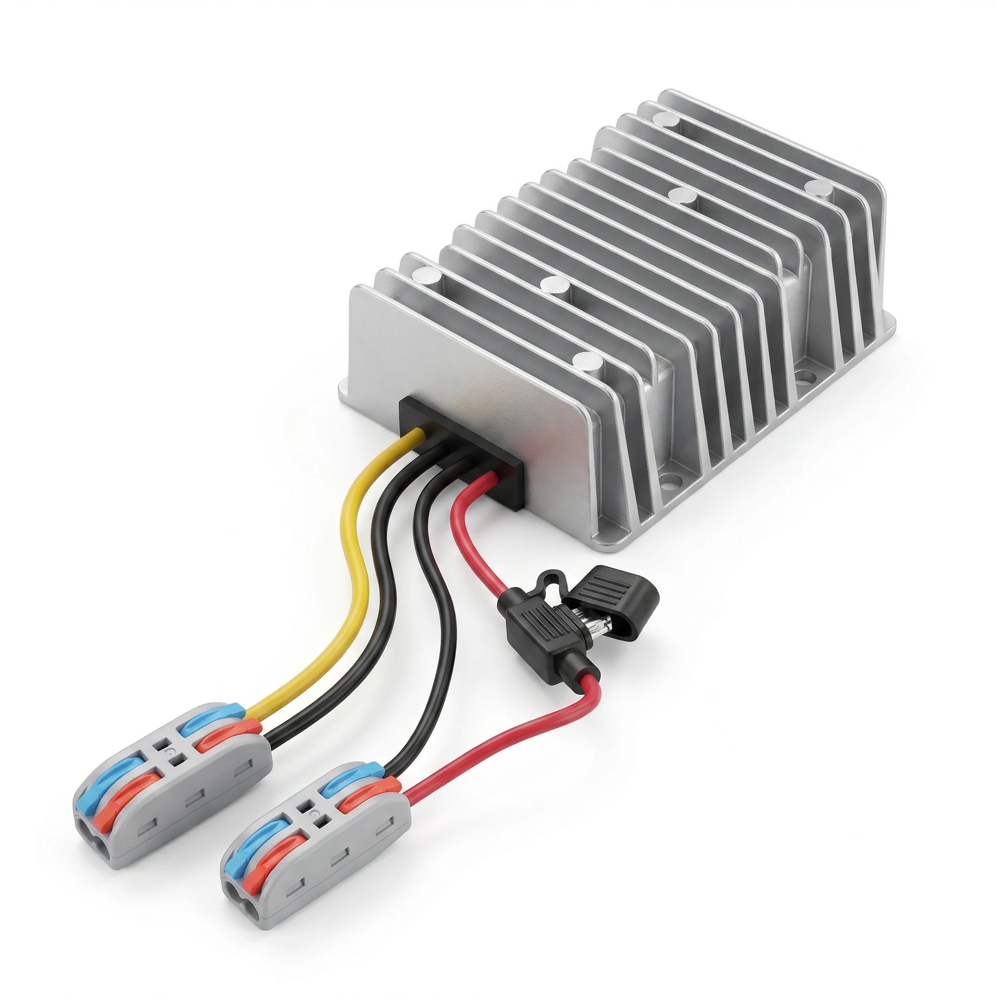 US DC 30-60V to 24V Step Down Buck Regulator 10A-40A Power Supply Module with Fuse Holder and Wiring Terminal Blocks