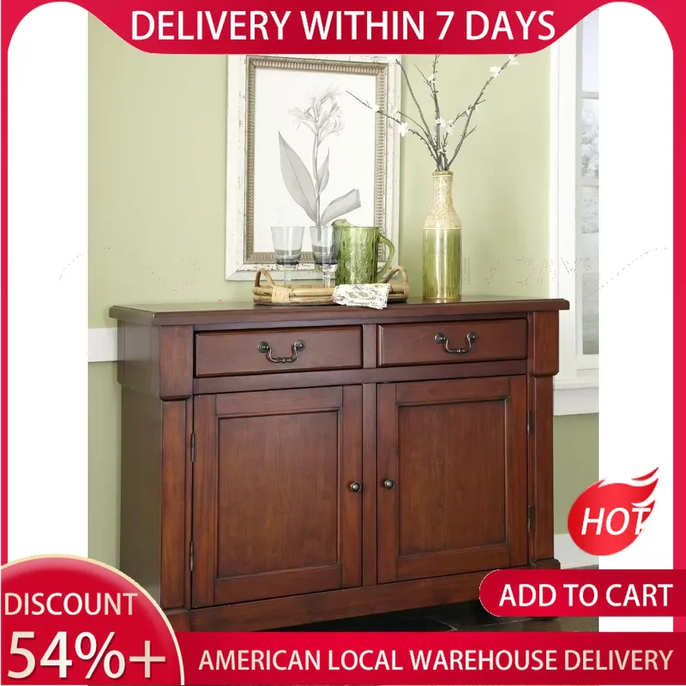 

Kitchen Cabinets Rustic Cherry Color Buffet Cabinet Buffet Cabinet With Storage Space and Felt-lined Drawers Furniture Home
