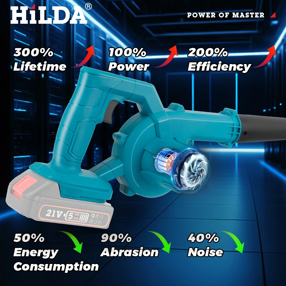 هيلدا منفاخ الهواء الكهربائي أدوات كهربائية لاسلكية حديقة مكنسة كهربائية مجمع الغبار الكمبيوتر المحمولة لبطارية ماكيتا #6