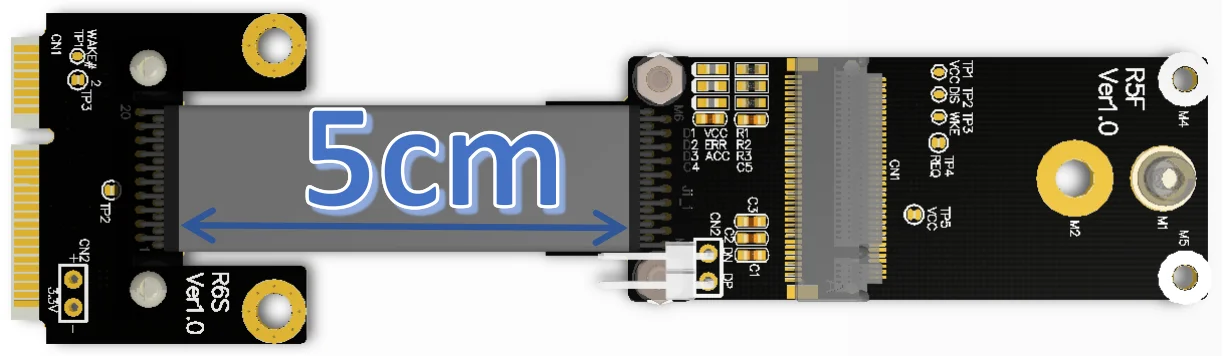 ADT Mini PCI-E إلى M.2 type A Wifi واجهة محول تمديد كابل R65SF 3-100 سنتيمتر