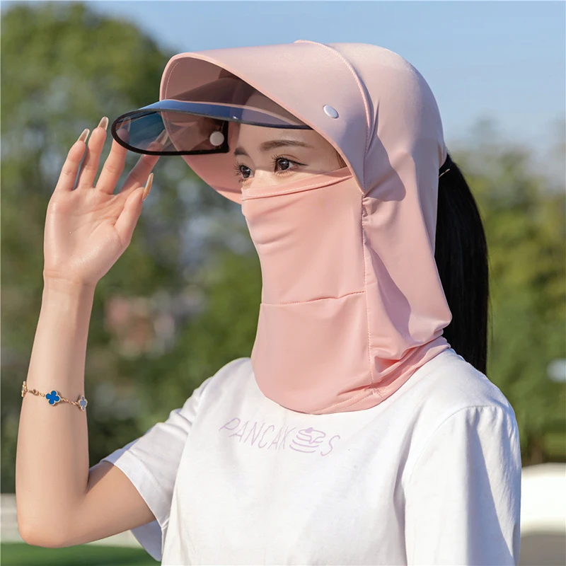 Summer Sun Ice Silk Protection Sunhat Breathable Wide Brimmed Version Of The Hat Outdoor Riding Windblock Stone Sun Hat