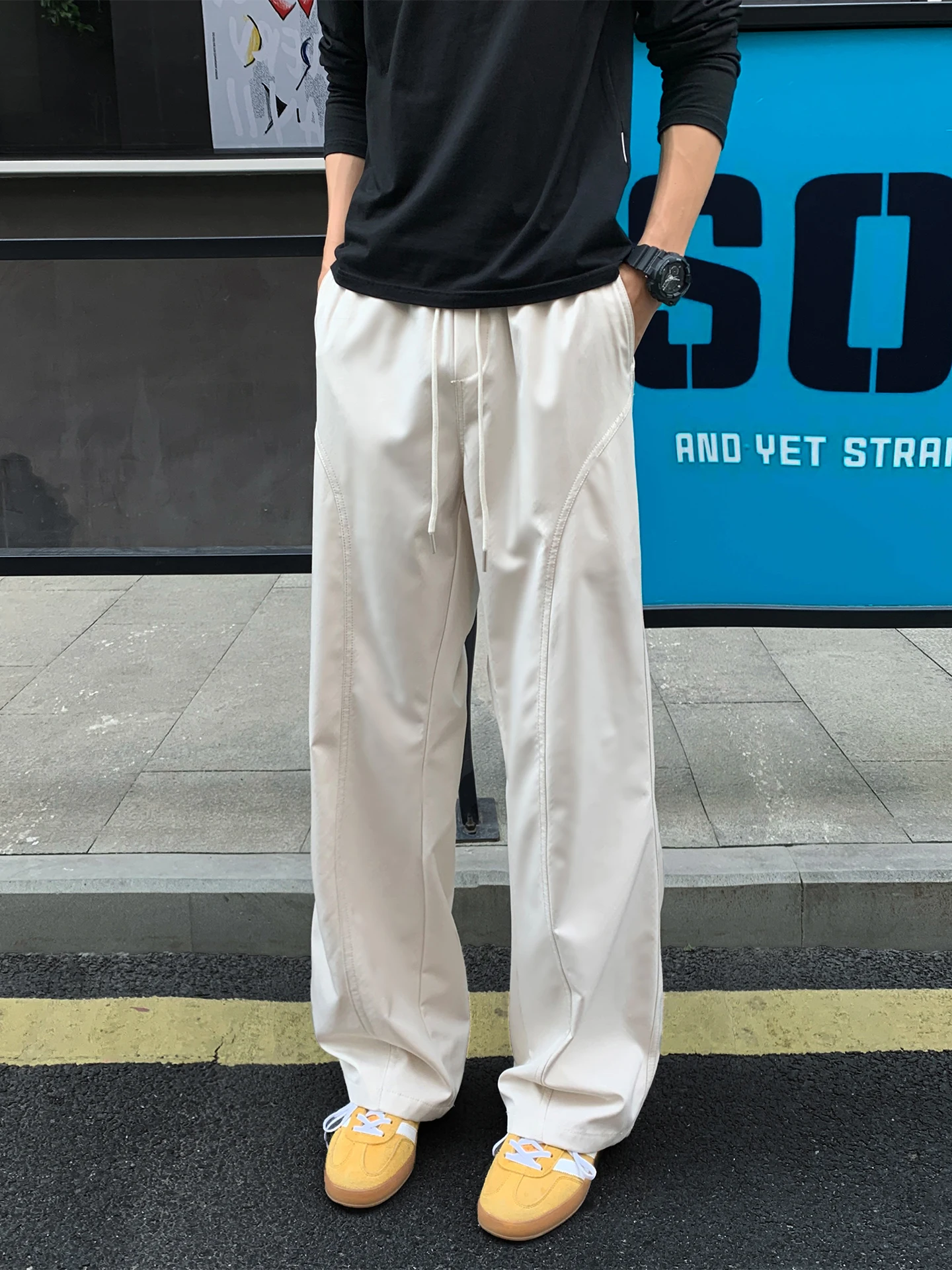 

Ice Silk Qui Dry Casual Pants Men's Sle Spring 2026 American Straight Leg Workwear Trousers Large Size Climbing Pants