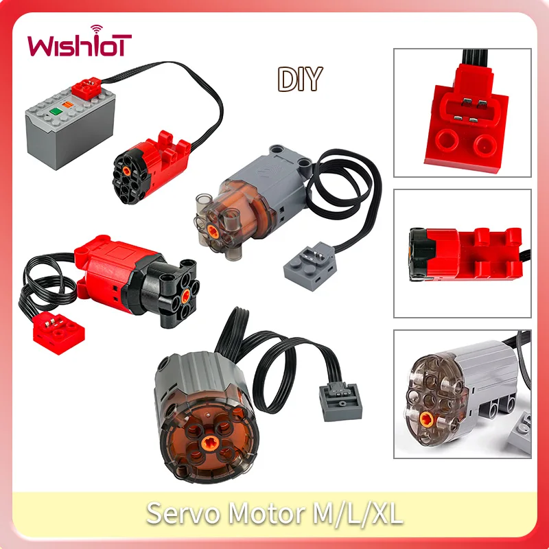 Servo Motor/Battery Box Parts Building Block MOC PF Power Remote Control Technology Steering Motor for DIY Robot Car