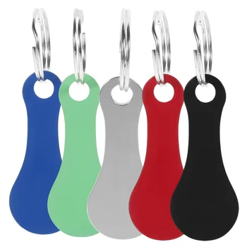 5 stuks winkelwagentje token sleutelhanger gekleurde trolley token munt sleutelhanger supermarkt winkelwagen token