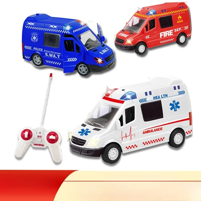 1: 20 4ch Rc ambulanza giocattolo auto simulazione musica leggera camion dei pompieri modello di veicolo di salvataggio regalo per i bambini