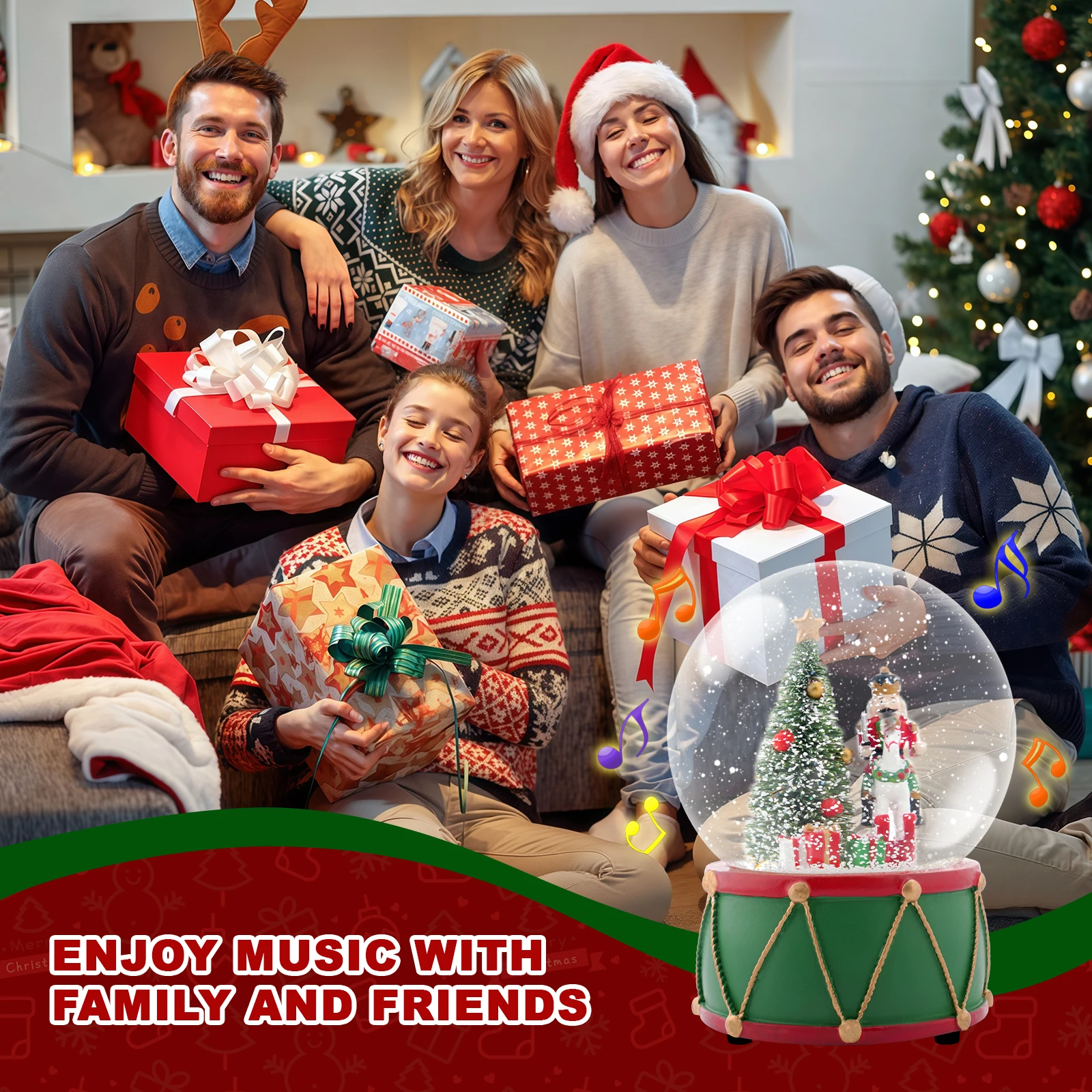 

Christmas Gift Musical Snow Globe with Marching Soldiers & Drum Base Enchanting Holiday Decor & Collectible for Music Lovers