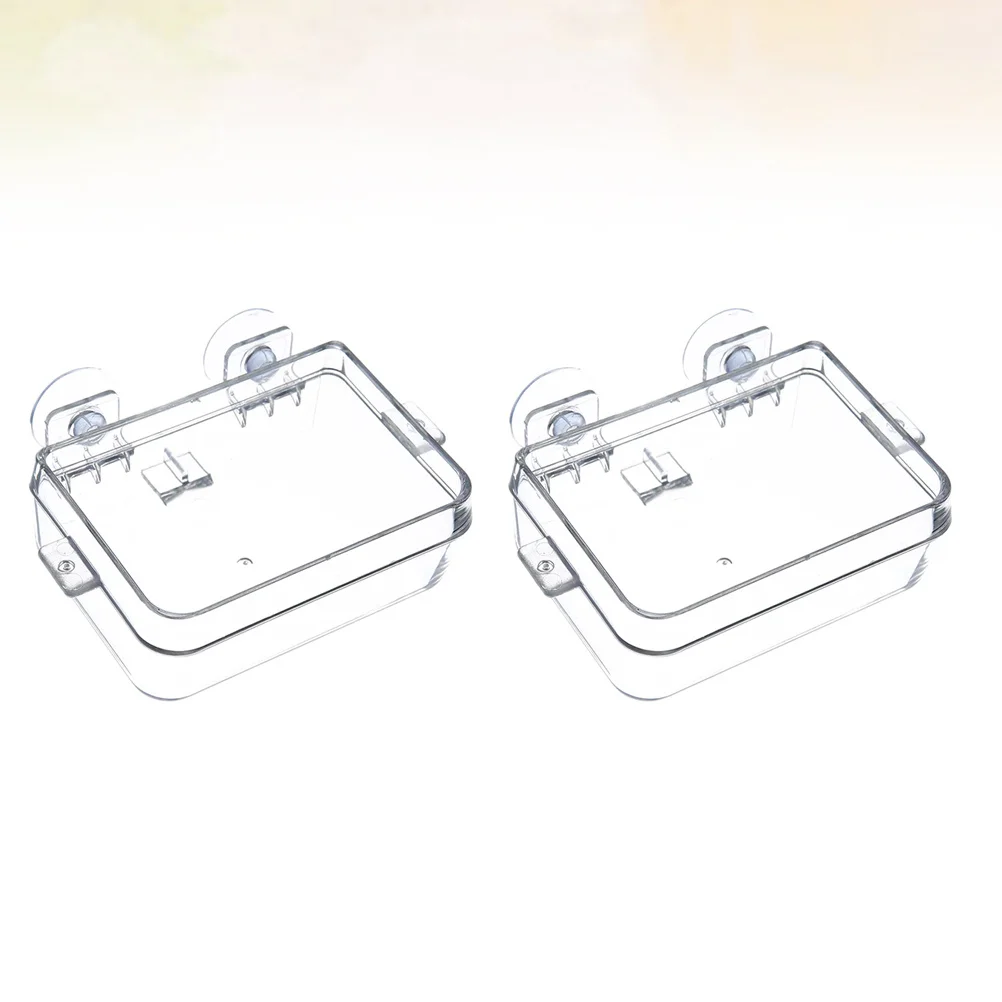 

2Pcs Reptile Food Water Bowl Plastic Anti-Escape Design Small Lizard Feeder Easy Install Reptile Feeding Basin