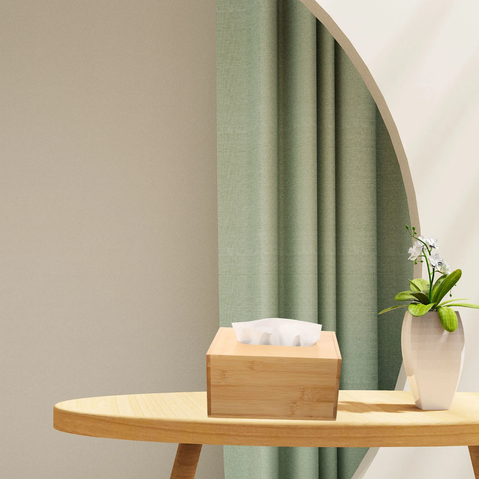 

Tissue Box Cover Bamboo Rectangular Office Room Napkin Holder Paper Case Wet Wipes Box Desktop Storage Wipes Case