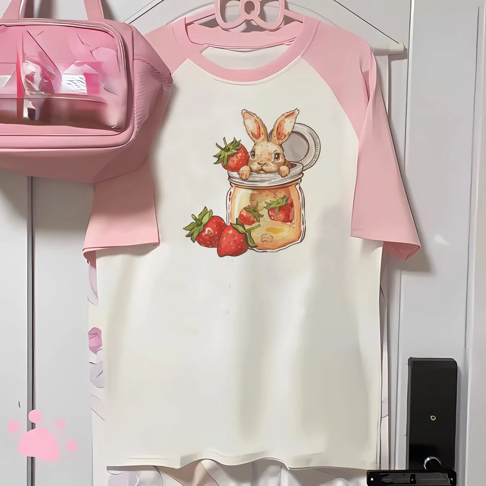 Strawberry tshirt women Japanese breathable modern style top girl graphic streetwear Japanese clothes