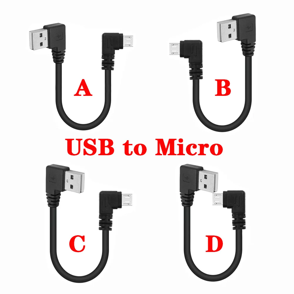 USB-auf-Micro-USB-Daten- und Ladekabel, 90-Grad-Winkel, MicroUSB, universelles Datenkabel für Android-Mobiltelefone.