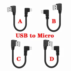 USB to Micro Data Charging Cable Wire 90 Degree Right Angle Elbow MicroUSB Android Mobile Phone Universal Data Cable line