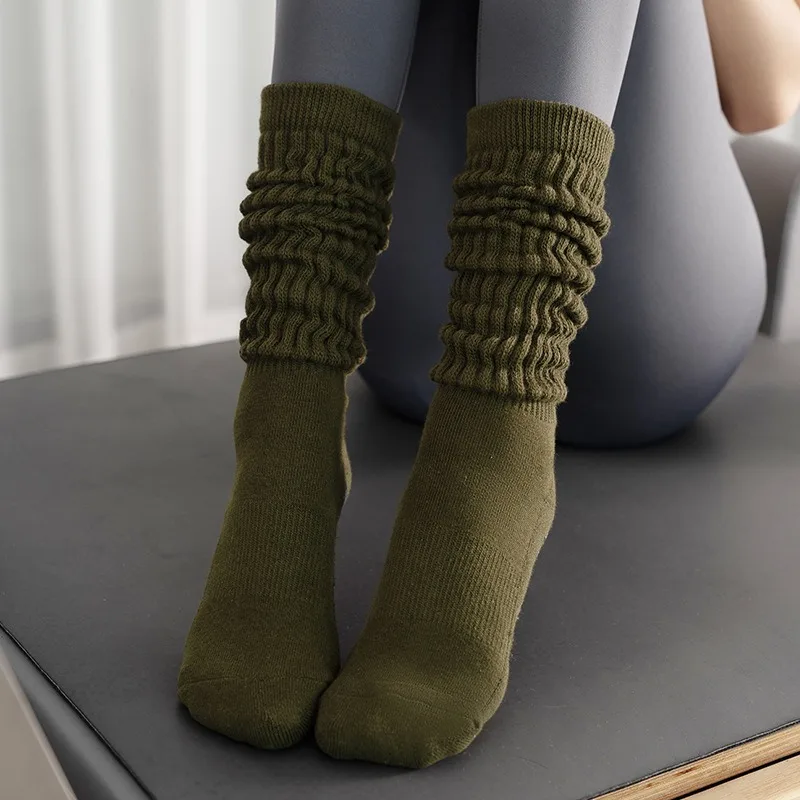 جوارب يوجا طويلة قابلة للتكديس ومضادة للانزلاق للنساء، جوارب رياضية للرقص واللياقة البدنية #6